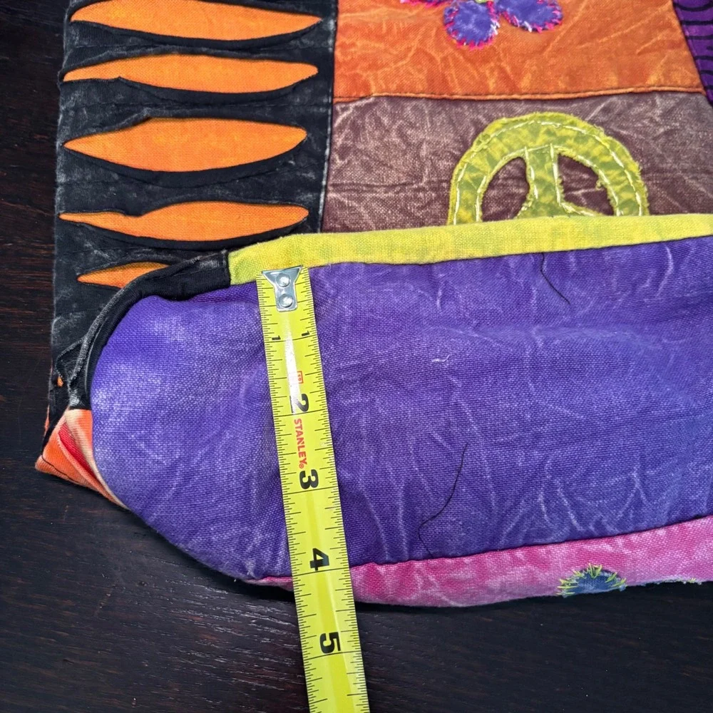 Boho Hippie Patchwork Crossbody Bag Flowers Colorful Indie Festival Sling Peace